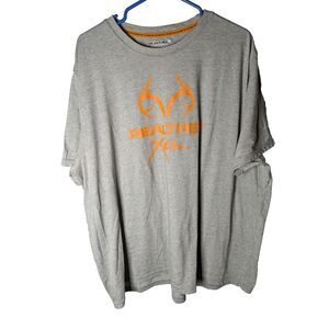 Realtree Men's Graphic Gray Short‎ Sleeve T-Shirt Size 2XL Hunting Fishing